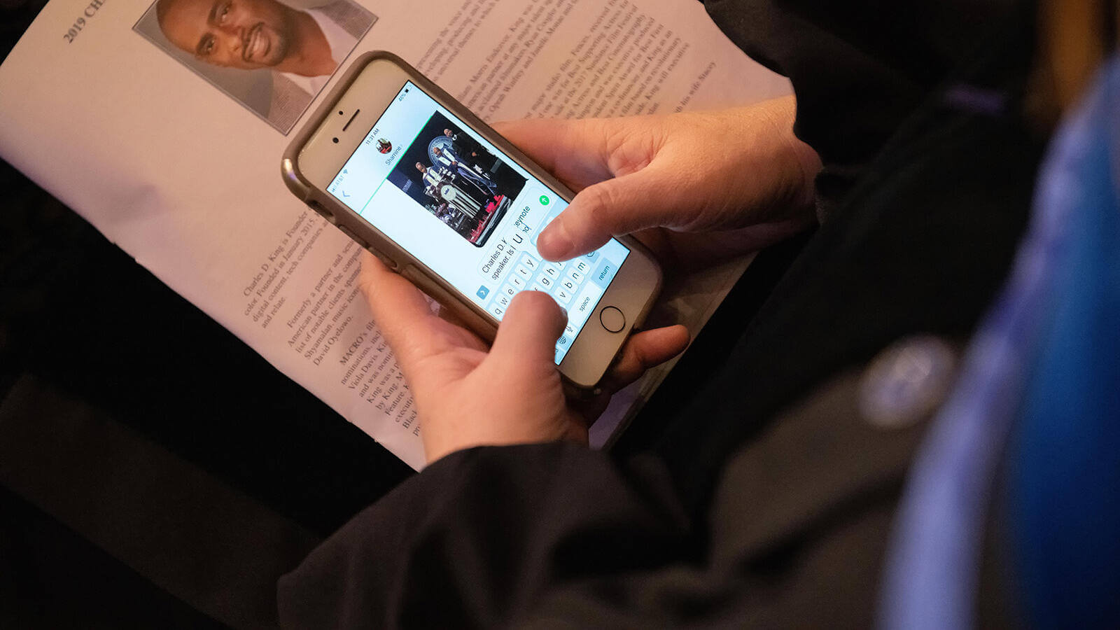 Student checking their phone